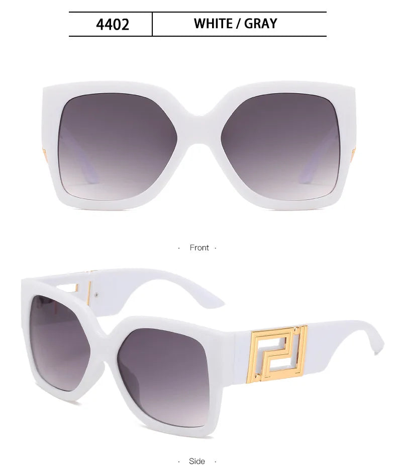 Luxury Brand Design Oversized Women's Sunglasses ,Stylish Elegant Commuting Sunglasses ,Square Retro Gradient Tone Sunglasses.