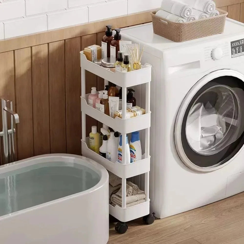 Household Seam Trolley Shelves Removable Kitchen Vegetable Spice Organizer Narrow Bathroom Storage Racks