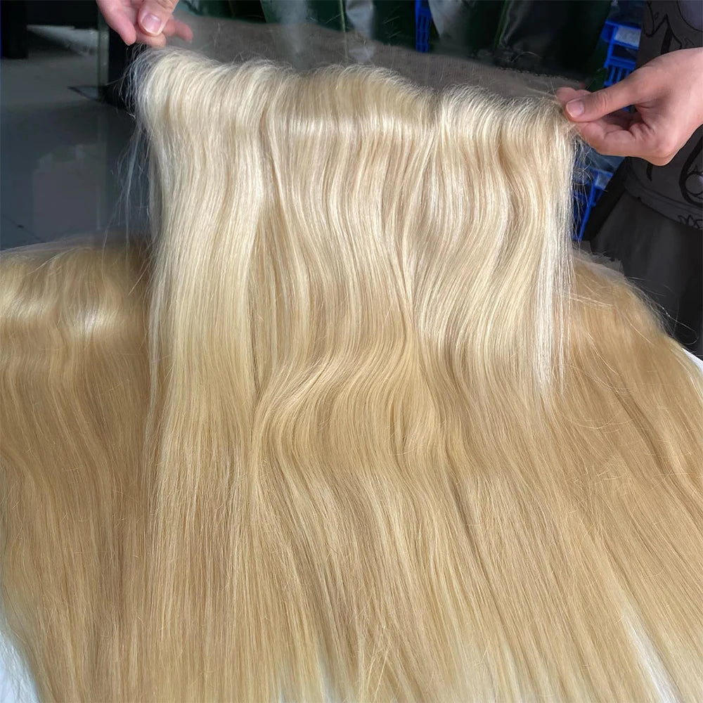 Blonde 613 13x4 Lace Frontal Human Hair Straight Transparent Lace Front Closure Pre Plucked With Baby Hair Brazilian Remy Hair