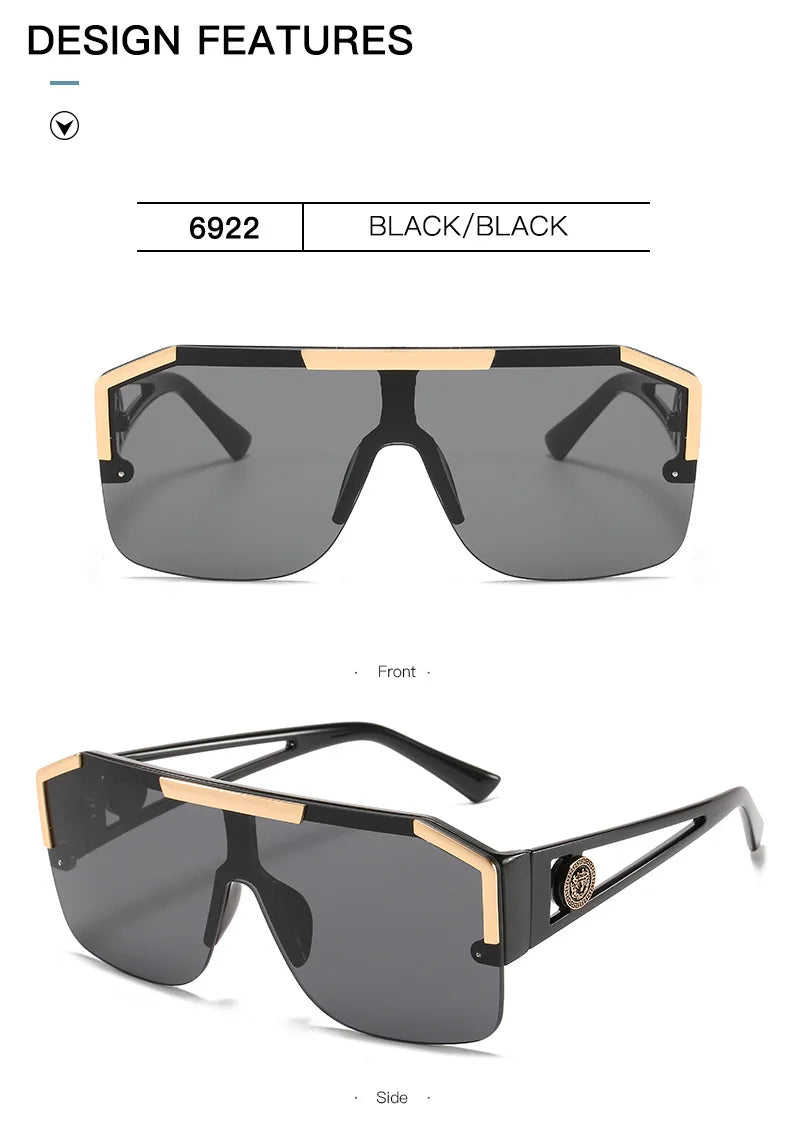 1/2PCS Men And Women Oversized Square Fashion Sunglasses Sports Driving Glasses Gradient Colored Sunglasses Uv400 2023