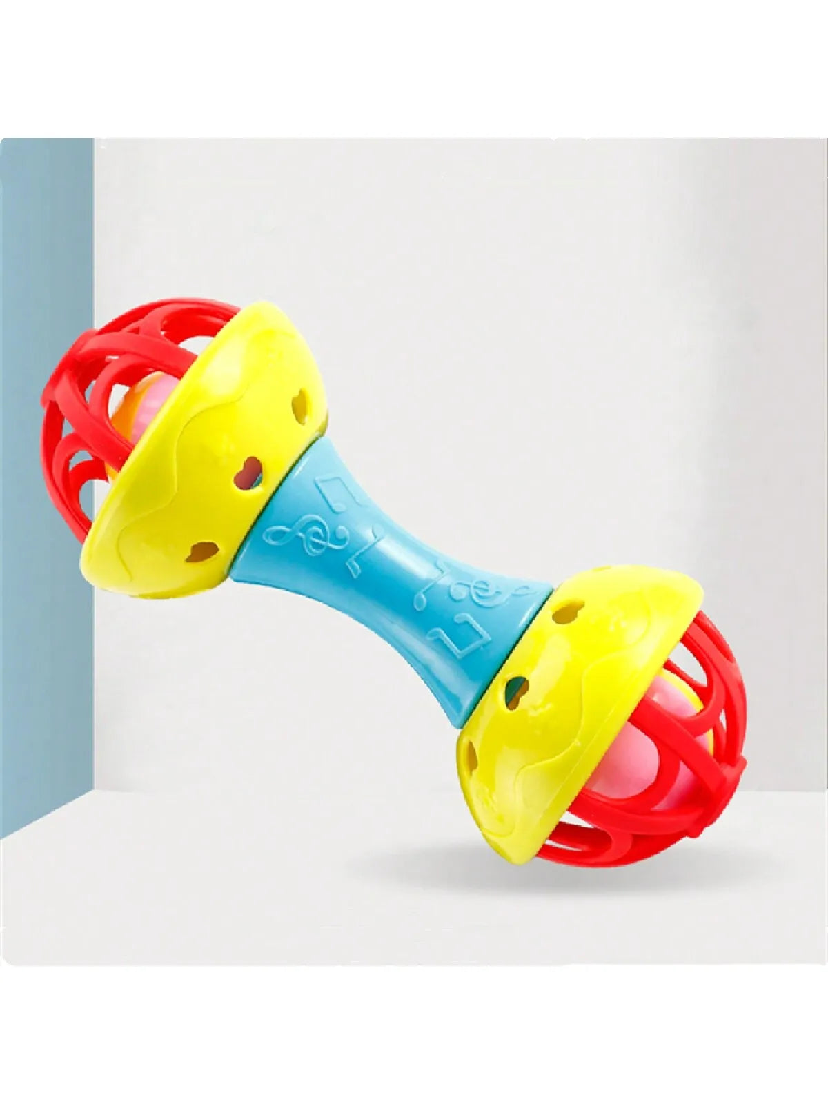 1pc random color Toddler Double-headed Hand Rattles Soothing Hand Grip Rattles Toys Baby Rattle Baby Nibbling Toys Baby Toys 0 -