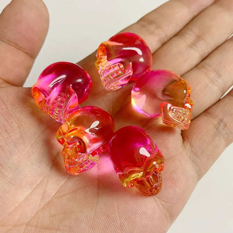 Crystal Skull Glass Carving Jewelry Quartz For Home Decoration Healing Crystals Skull Ornament Reiki Witchcraft Gifts Figurine