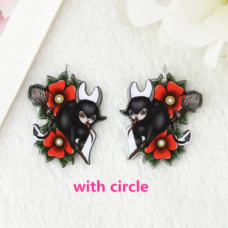 8Pcs Halloween Charms Creative Acrylic  OUIJA Sheep Pendant For Keychain Necklace Jewelry Diy Making