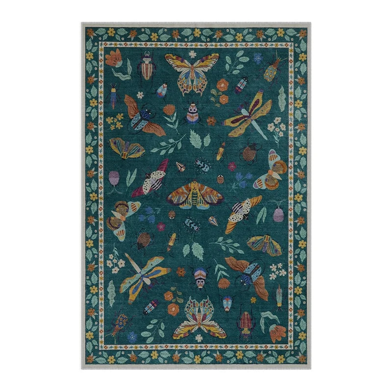 Rug for Living Room Carpet Large Size Bedroom Bedside Floor Mat Green Insect Carpets Tropical Rainforest Home Decoration Rugs