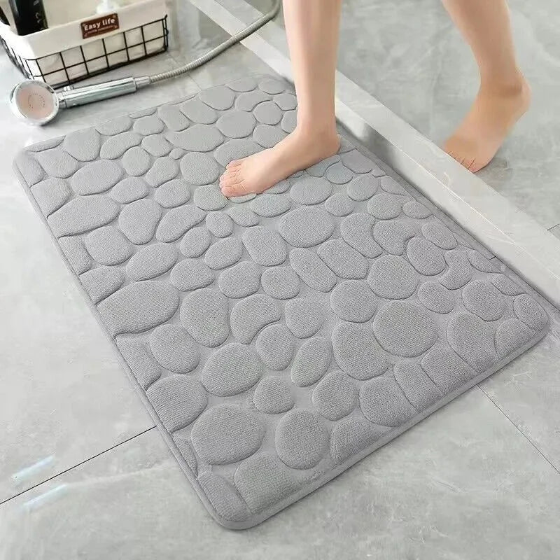 Pebble embossed bath blanket, memory foam absorbent floor mat, bathroom floor mat, anti-skid door blanket, indoor floor mat