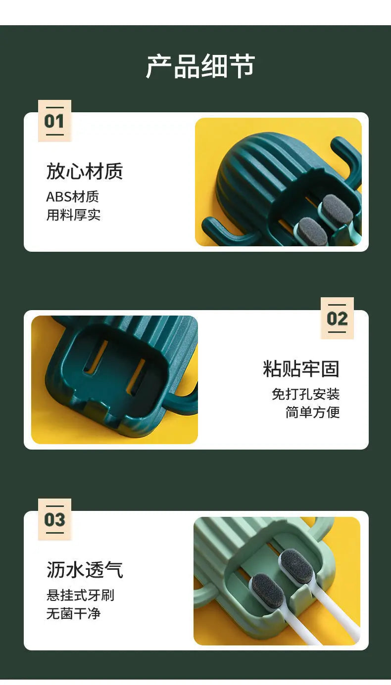 Cactus Toothbrush Holder Shelf Organizer Bathroom Household Items Bathroom Bathroom Shelves Drain