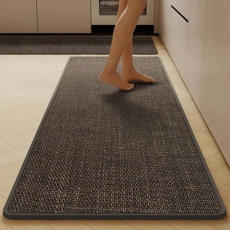 Grey Rugs for Kitchen Floor Mat Home Corridor Non-slip Carpet TPR Wear-resistant Antislip Foot Mats Bedroom Bedside Rug Alfombra