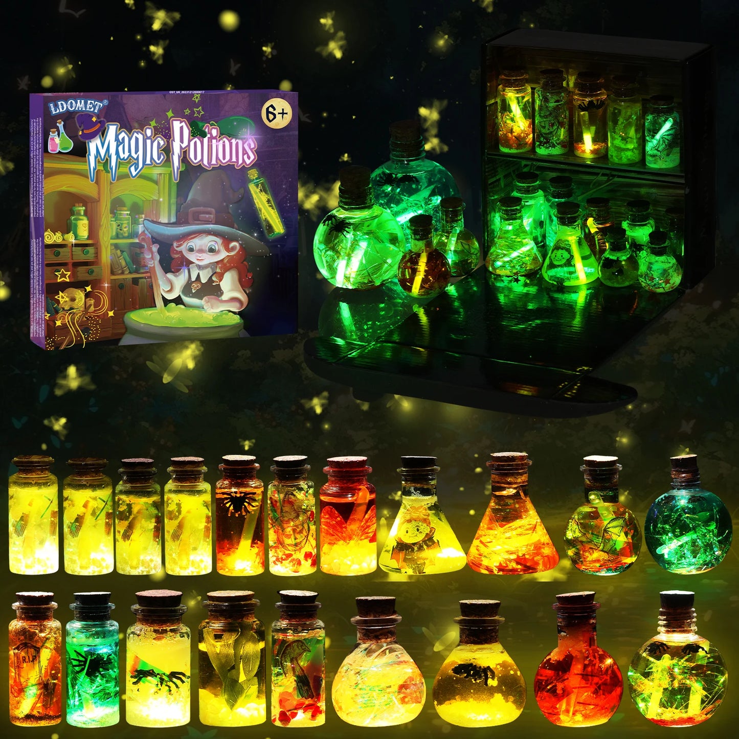 DIY Fairy Magical Potions Kit Horror Halloween Christmas Gifts Witches' Magical Color Changing Freezing Potions Art Craft Kit