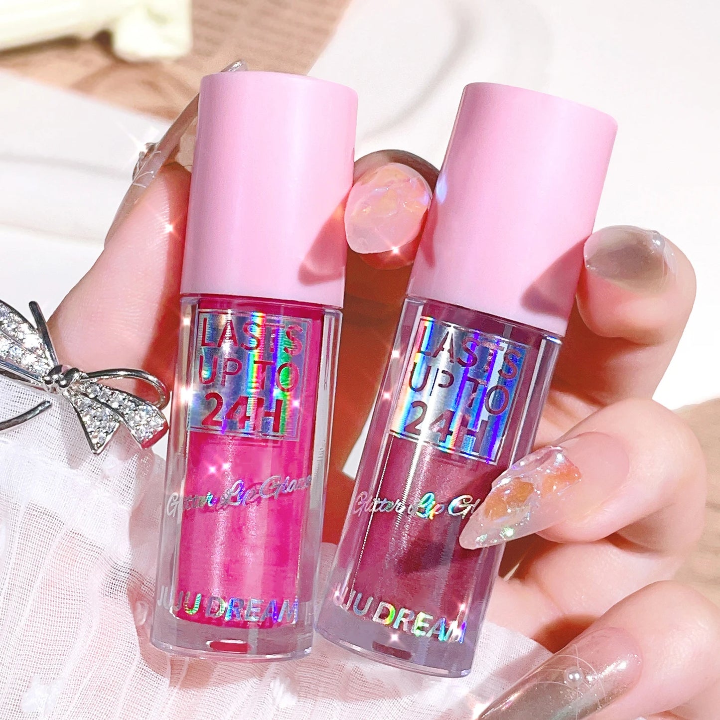 Sparkling Gloss Lip Balm – Water-Gloss Mirror Finish, Moisturizing, Hydrating, Non-Sticky, Cup-Proof, Plump Lips