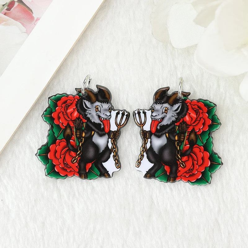 8Pcs Halloween Charms Creative Acrylic  OUIJA Sheep Pendant For Keychain Necklace Jewelry Diy Making