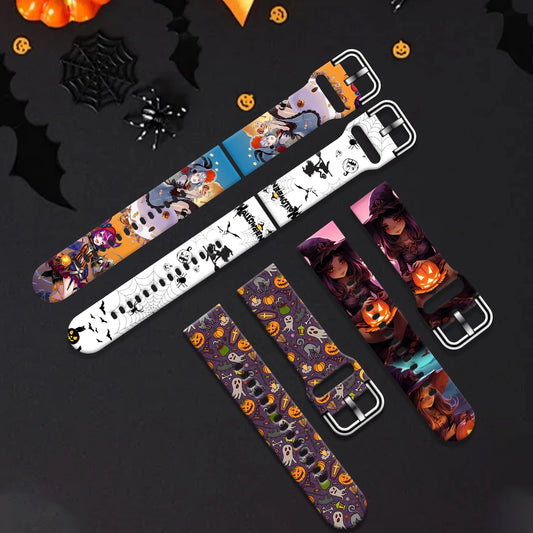 20mm Halloween Series Strap for Samsung Galaxy Watch 7/6/5 40mm 44mm Band Replaceable Bracelet for Xiaomi Huawei Amazfit Watch