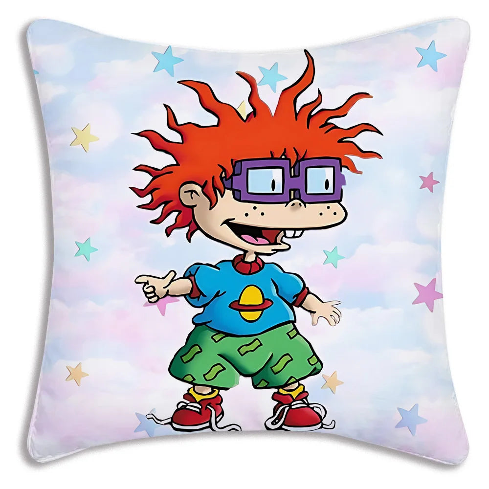 Cartoon Funny R-Rugrats Pillow Covers Cartoon Sofa Decorative Home Double-sided Printing Short Plush Cute Cushion Cover