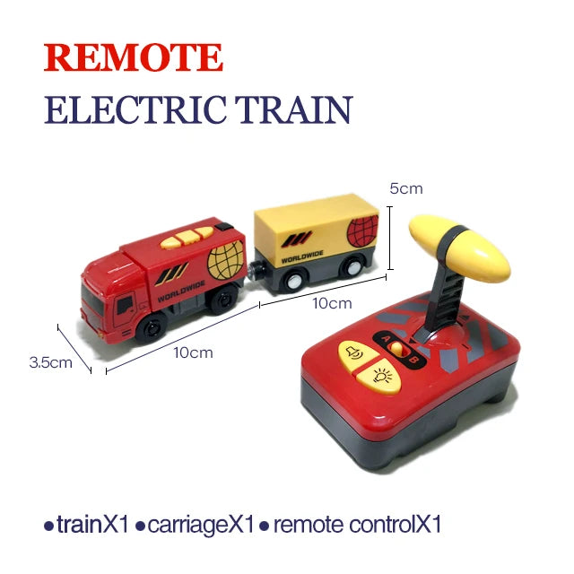Toy Cars For Boys Remote Control Kids Electric Train Toy Set Compatible With Wooden Track Railway Children's Toys Gifts W01