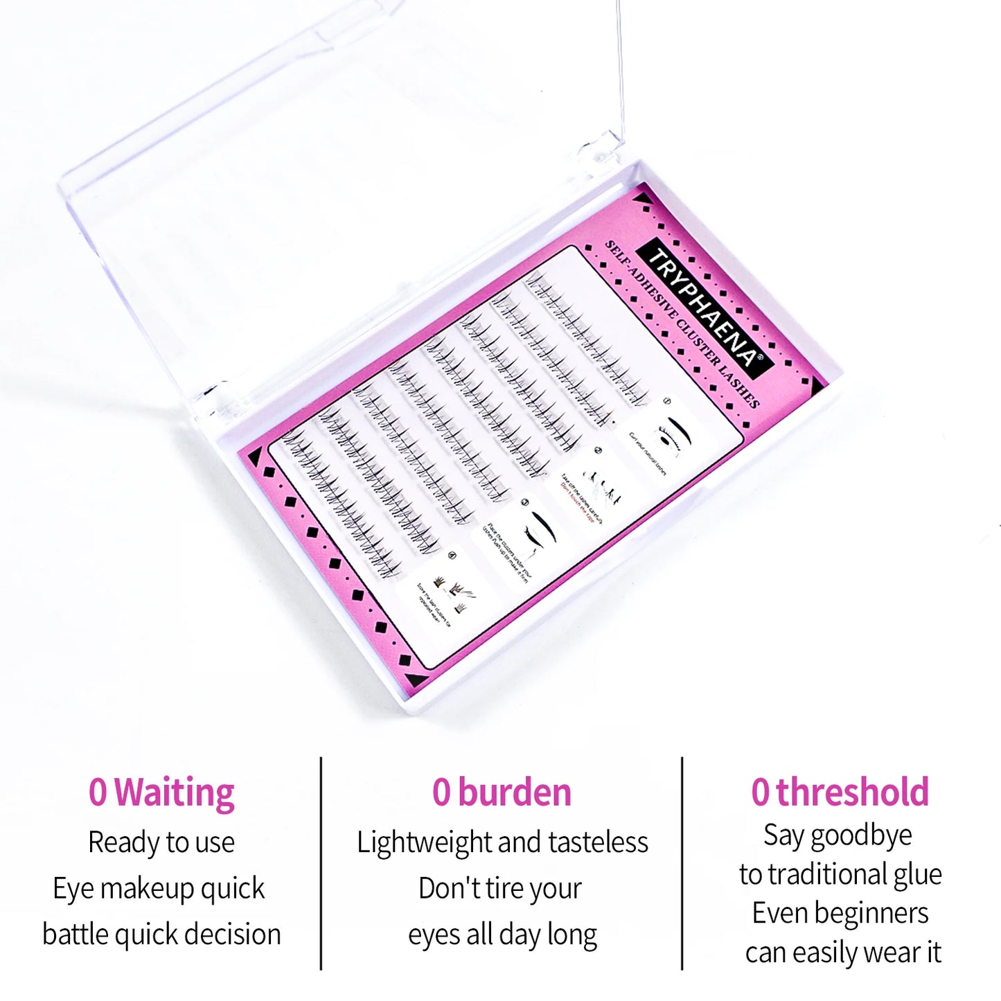 Lash Clusters Set No Glue Needed Self Adhesive Eyelashes Korean Makeup Natural Look Wispy Individual Eyelashes New Manga Lashes