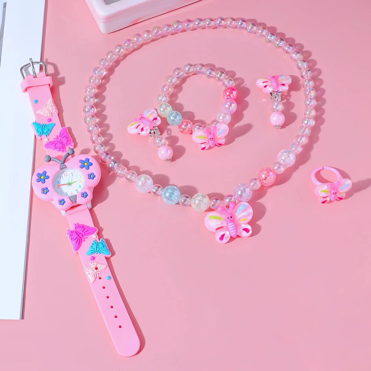 Popular Children's Butterfly Quartz Watch Set