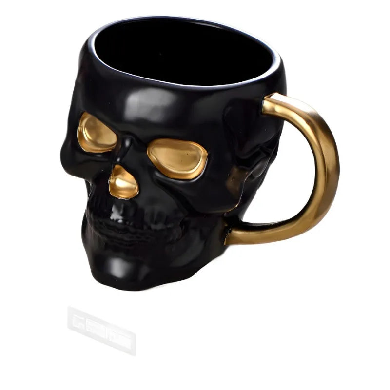 1PC 600ML Halloween Skull Cup with Handle Lidless Ceramic Cup Funny Water Beer Milk Cup Mocha Cup Creative Modeling Mug