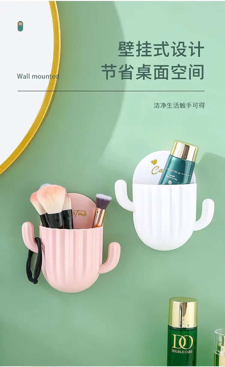 Cactus Toothbrush Holder Shelf Organizer Bathroom Household Items Bathroom Bathroom Shelves Drain