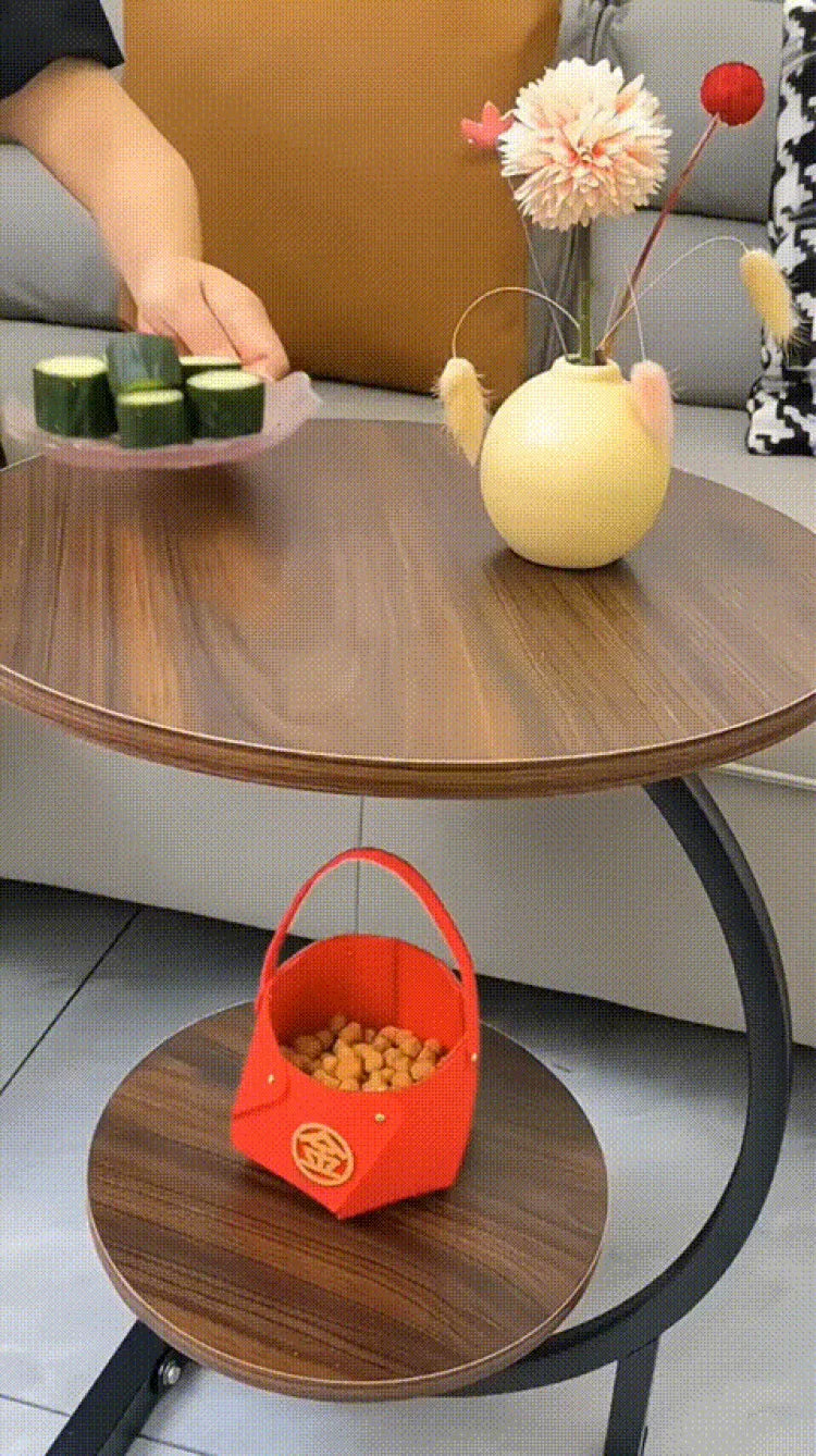 Household Mini Coffee Table Light Luxury Movable 2layer Sofa Side Table Bedside Storage Shelf Balcony Coffee Table Shelves