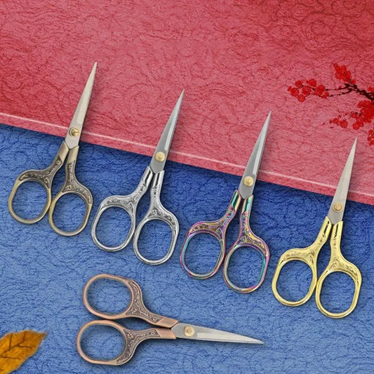 Small Vintage European Style Scissors Stainless Steel For Cross Stitch Cutting Embroidery Sewing Handcraft Craft DIY Art Work