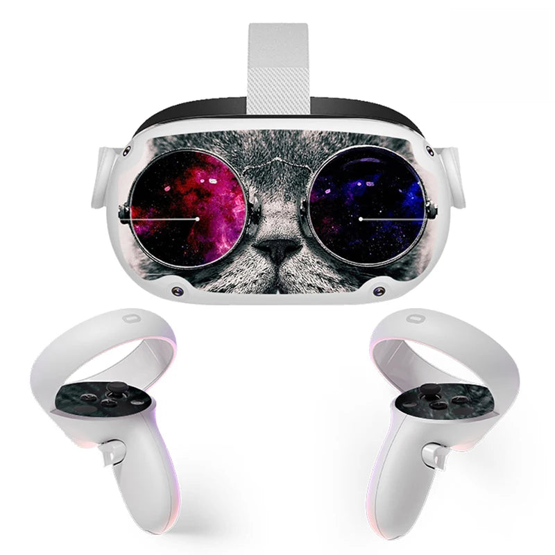 Sticker Vinyl Skin for Oculus Quest 2 VR Headset Controller  PVC Decals Halloween Pattern Wrap Cover for Meta Quest2 Accessories