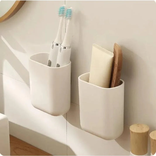 Bathroom waterproof wall-mounted toothbrush holder without punch Comb makeup brush plastic case household items