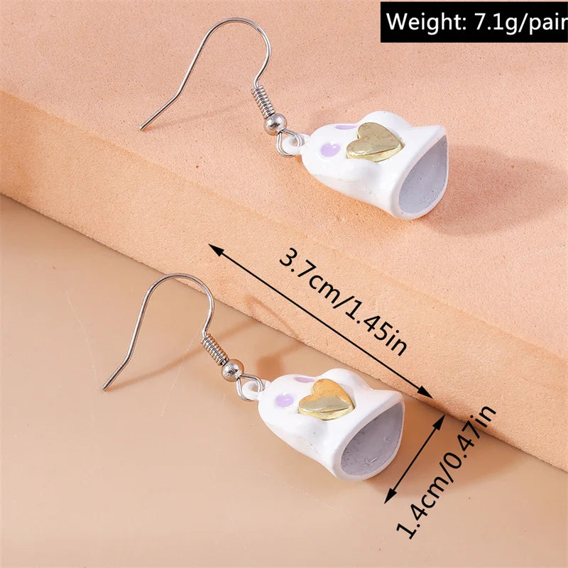 Aihua Fashion Halloween Earrings Enamel Ghost Skeleton Pumpkin Bat Spider Earrings For Women Halloween Night Party Jewelry Gifts