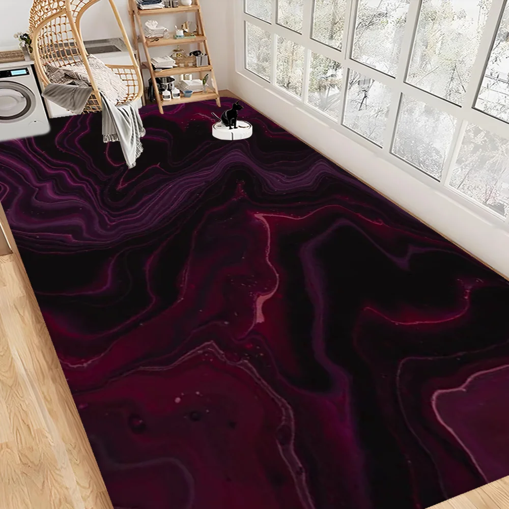 Marbling Floor Mat INS Style Soft Bedroom Floor House Laundry Room Mat Anti-skid Bedside Area Rugs