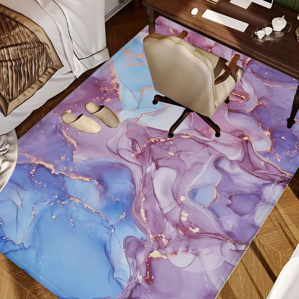 Marbling Floor Mat INS Style Soft Bedroom Floor House Laundry Room Mat Anti-skid Bedside Area Rugs