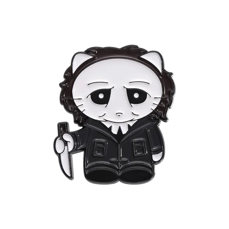 Halloween Horror Skull Enamel Pin Gothic Punk Grave Coffin Tomb Vampire Skeleton Brooches Lapel Badge Jewelry Gifts For Friends