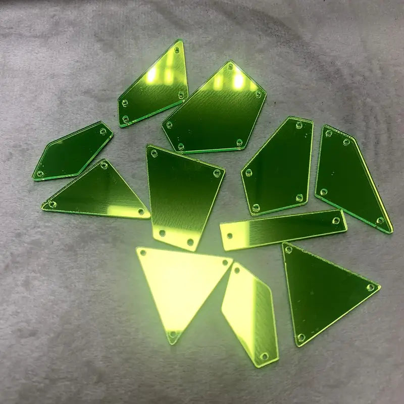 Crystal Castle Shiny Big Size Acrylic Holes Mirror Stones Sew On Strass Latin Dress Dance Wears Flat Rhinestones for Clothing