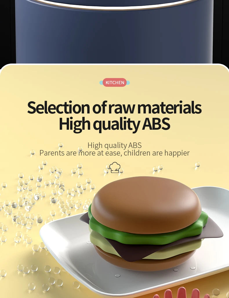 Toy Microwave Oven Playset with Light and Sound, Toy kitchen Appliances for Kids, Play kitchen accessories and Toy Food for Kids