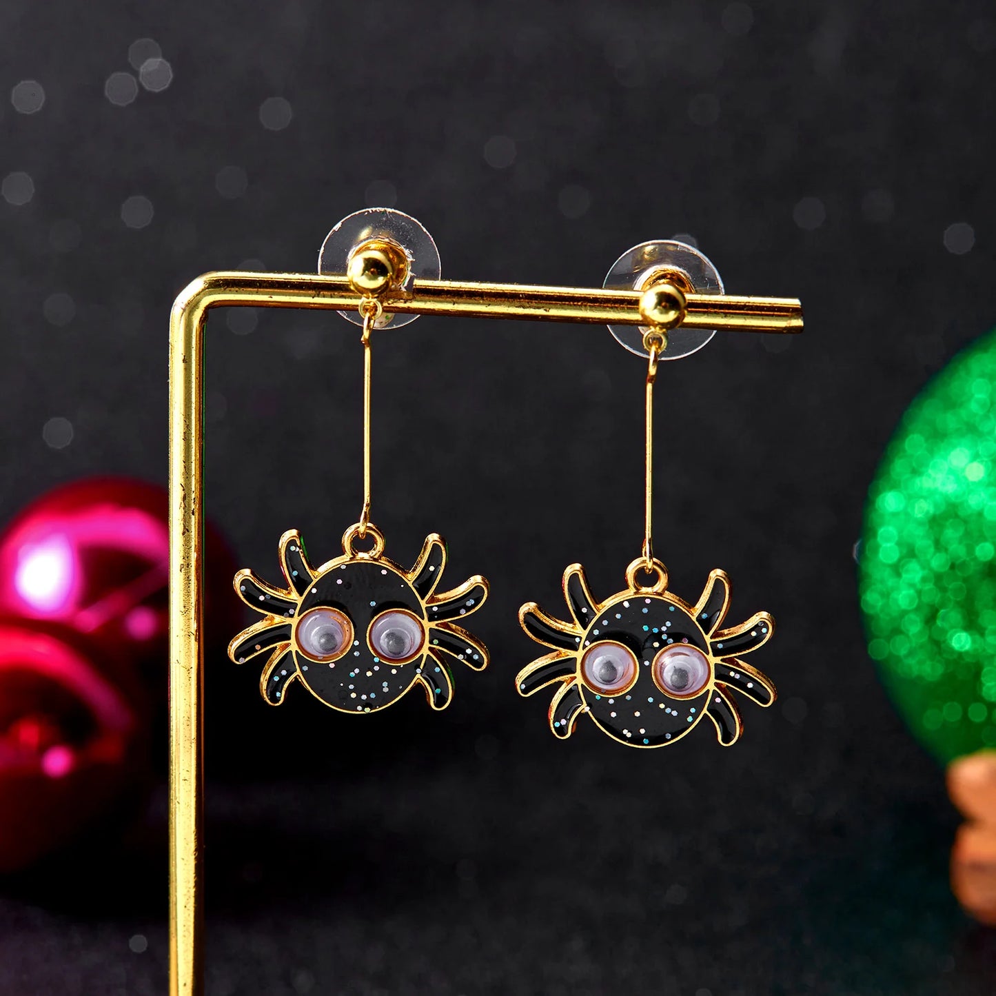Cute Halloween Skull Bat Pumpkin Stud Earring for Women Jewelry Enamel Cat Star Moon Spider Ghost Dangle Piercing Party Ear Gift