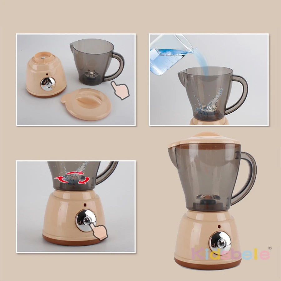 Mini Kitchen Appliance Toys for Kids Role Play Cooking Set Microwave Toaster Coffee Machine Washing Machine Learning Playset