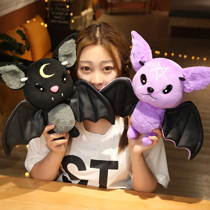 Demon Bat Halloween Plushy Four-color Demon Bat Cartoon Soft Model Kids Christmas Halloween Holiday Gifts Horror Style Home Deco
