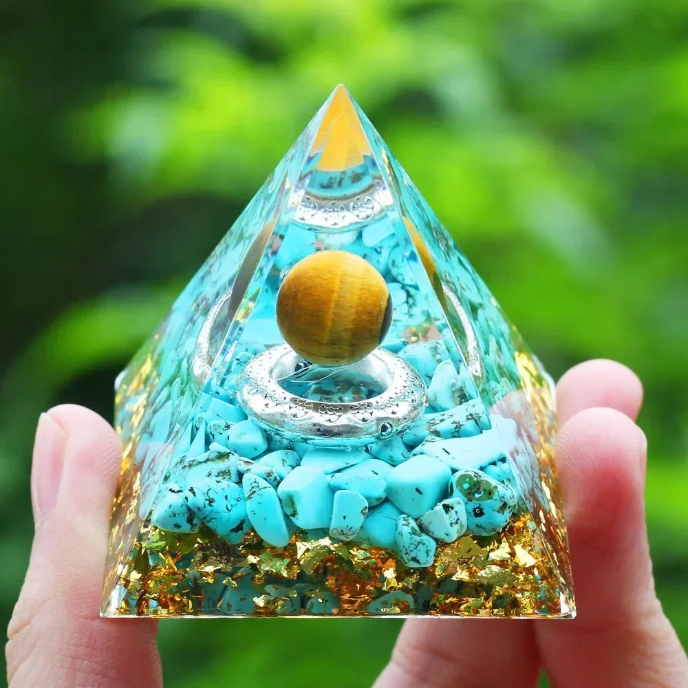 Crystals Stone Orgone Pyramid Energy Generator Natural Amethyst Peridot Reiki Chakra Meditation Tool Room Decor Christmas Gifts