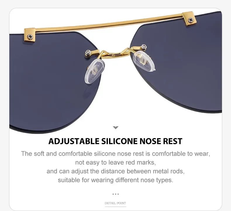 2024 Luxury Brand Sunglasses Men Retro Driving Sunglasses for Women Fashion Rimless Sun Glasses Uv400 Gafas De Sol Hombre