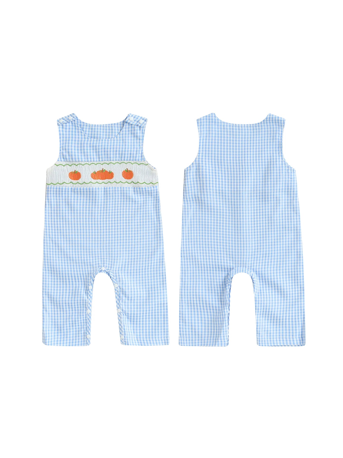 Infant Halloween Costume Sleeveless Round Neck Pumpkin Embroidery Bodysuit Toddler Outfit for Fall Festivities