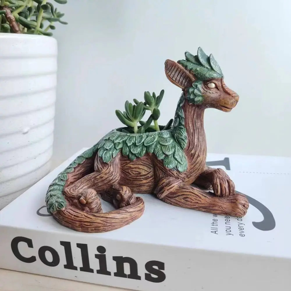 Creative Dragon Tree Planter, Succulent Planter, Garden Statue, Resin