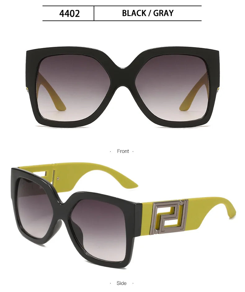 Luxury Brand Design Oversized Women's Sunglasses ,Stylish Elegant Commuting Sunglasses ,Square Retro Gradient Tone Sunglasses.