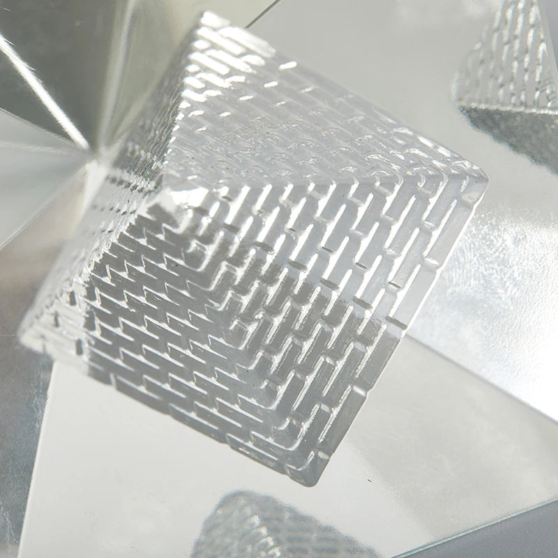 Energy Healing Hollow Crystal Glass Egypt Pyramid Fengshui Figurines Chakra Healing Miniature Home Decoration Accessories