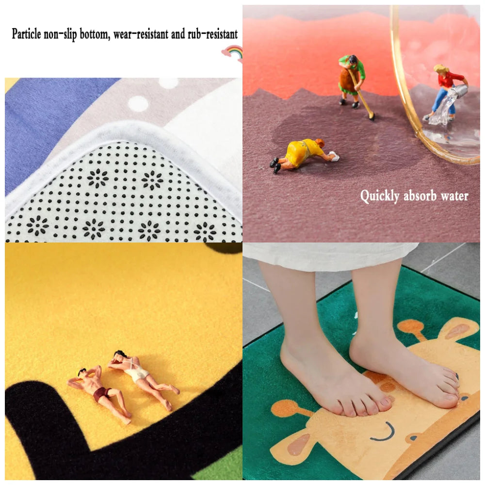 Marbling Floor Mat INS Style Soft Bedroom Floor House Laundry Room Mat Anti-skid Bedside Area Rugs