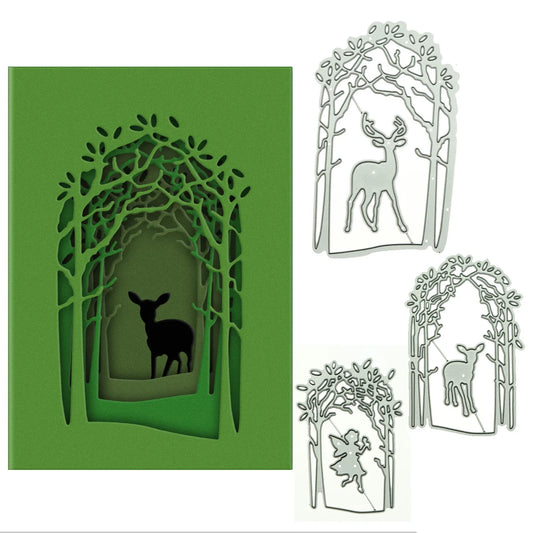 Layered Tree Forest Path Entrance Metal Cutting Die Scrapbooking Card Cover Scrapbooking Paper Art Work Decorating Punch Stencil