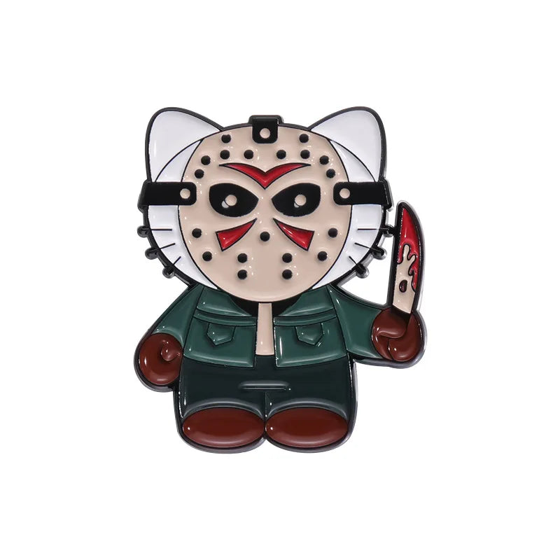 Halloween Horror Skull Enamel Pin Gothic Punk Grave Coffin Tomb Vampire Skeleton Brooches Lapel Badge Jewelry Gifts For Friends