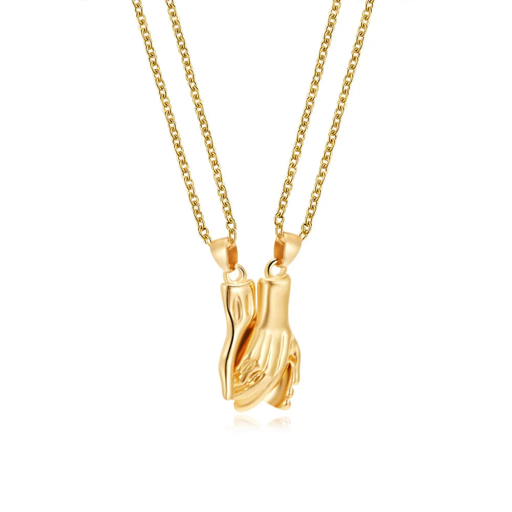 I Love You Best Friends Couple Necklace Jewelry Puzzle BFF Key Lock Tai Chi Heart Pendants Necklaces For Women Men Gift Collier