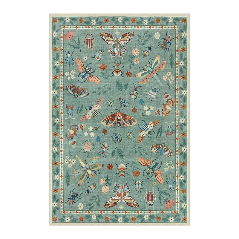 Rug for Living Room Carpet Large Size Bedroom Bedside Floor Mat Green Insect Carpets Tropical Rainforest Home Decoration Rugs