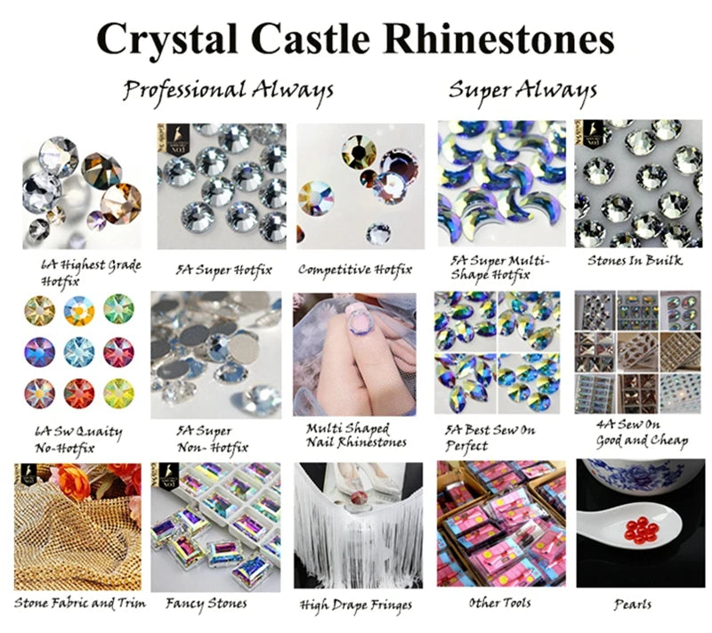 Crystal Castle Shiny Big Size Acrylic Holes Mirror Stones Sew On Strass Latin Dress Dance Wears Flat Rhinestones for Clothing