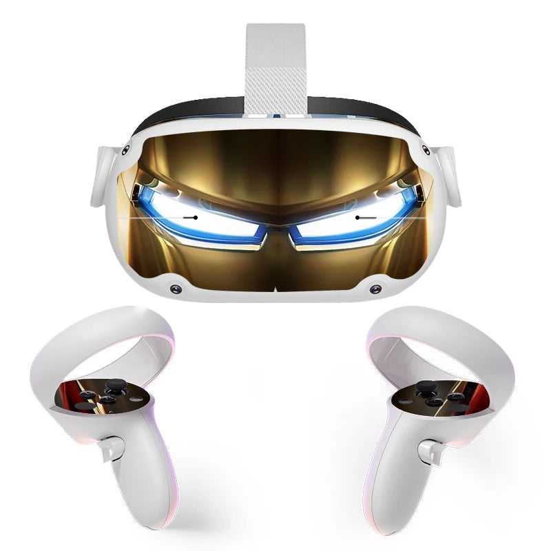 Sticker Vinyl Skin for Oculus Quest 2 VR Headset Controller  PVC Decals Halloween Pattern Wrap Cover for Meta Quest2 Accessories