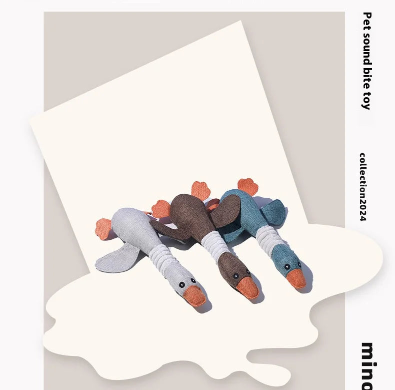 Dogs bite geese with their mouths, making sounds, playing fish, biting pets, cleaning teeth, interactive training for pets Whole