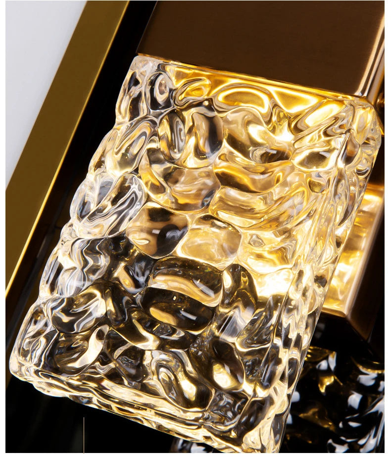 Corrugated Crystal Wall Lamps Modern LED Lighting Indoor Wall Sconces Living Room TV Background Bedroom Aisle Home Decor Lustre