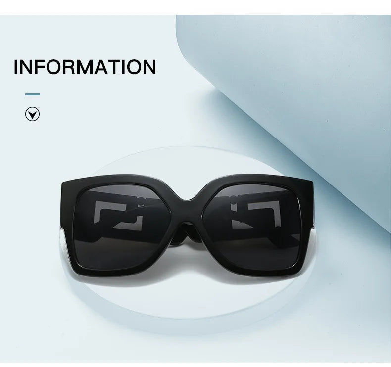 Luxury Brand Design Oversized Women's Sunglasses ,Stylish Elegant Commuting Sunglasses ,Square Retro Gradient Tone Sunglasses.